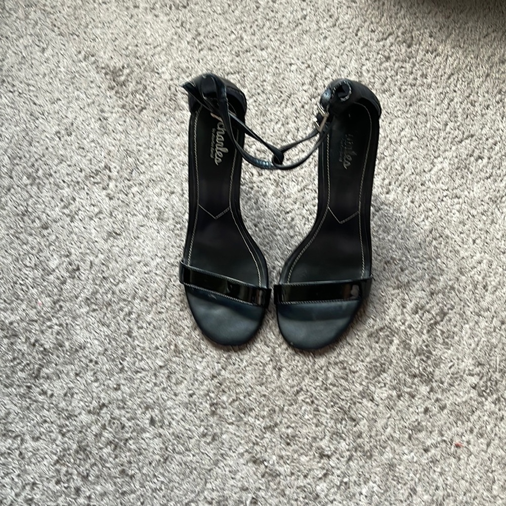 Ladies Black ankle stripes shoes